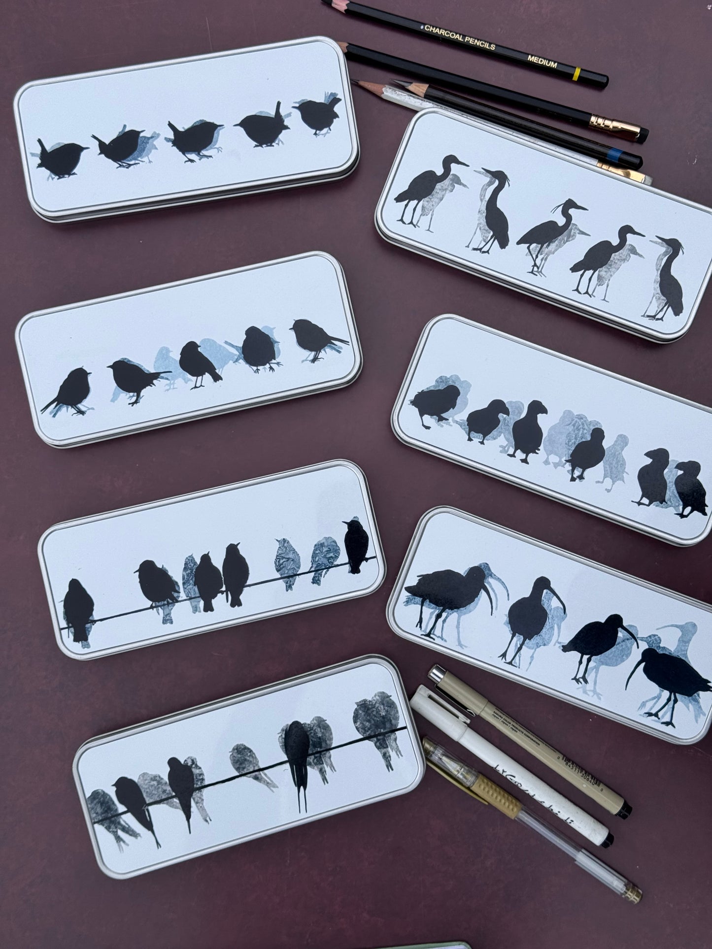 PENCIL TIN : puffins