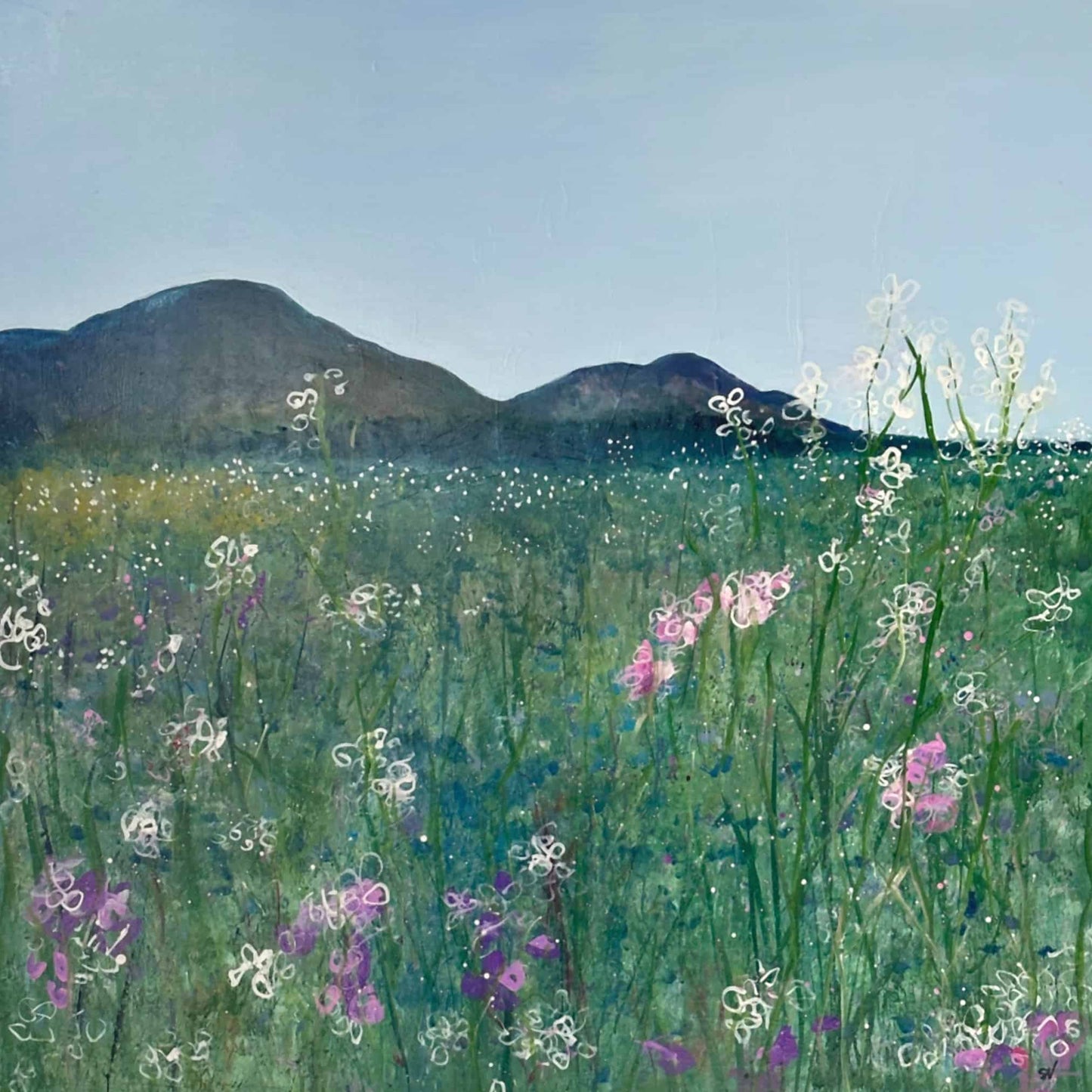 PAINTING: Across the flowers field