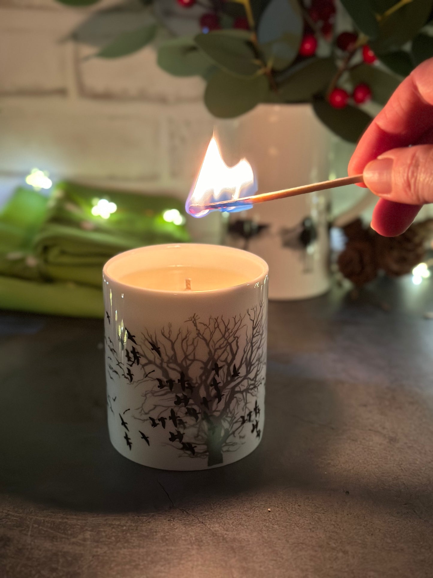 CANDLE: Trees and Geese - Spiced Orange or Lime, Basil and Mandarin