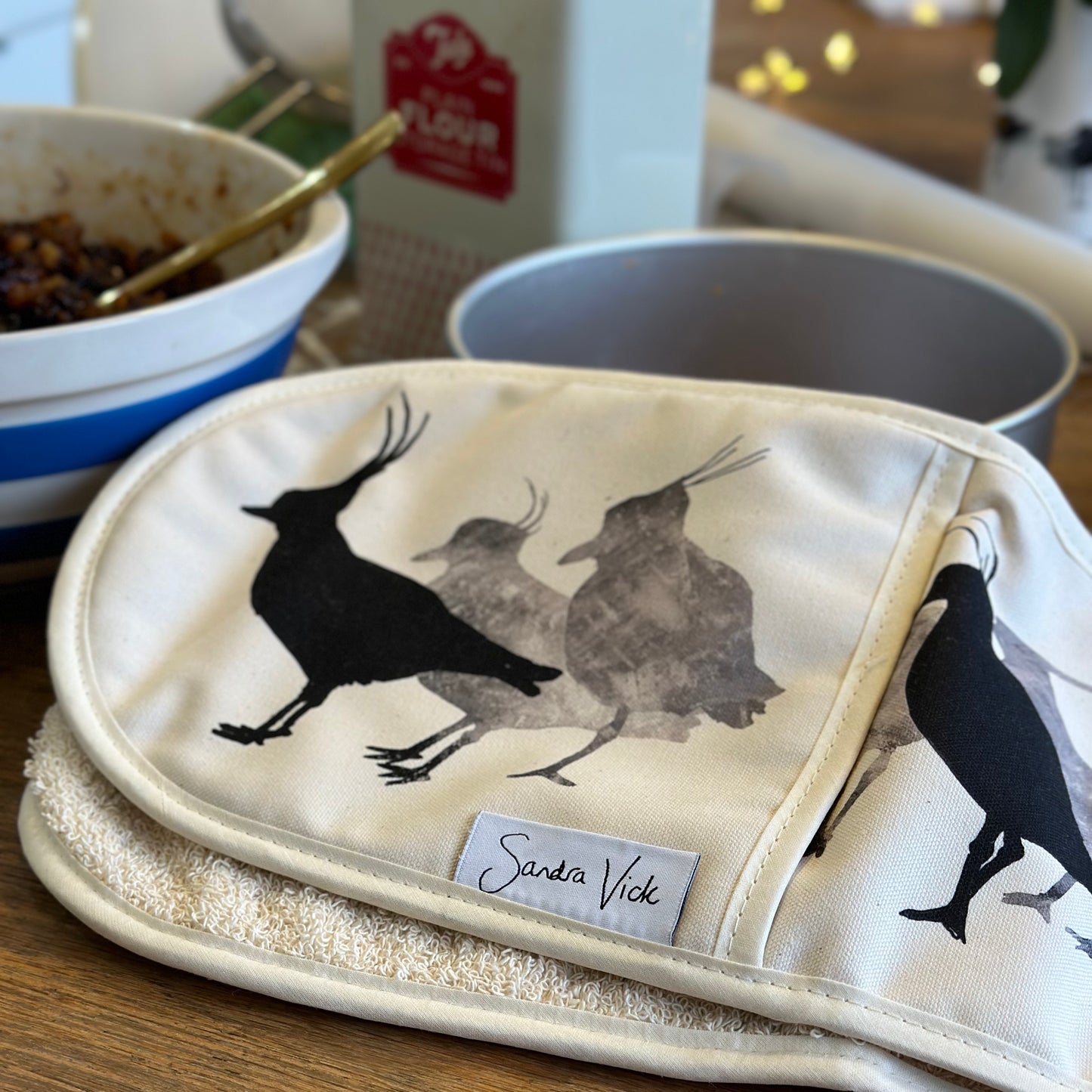 OVEN GLOVES: Peewits design