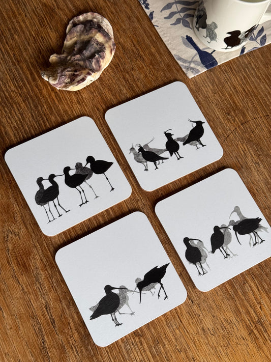 COASTER SET: coastal wader birds x 4
