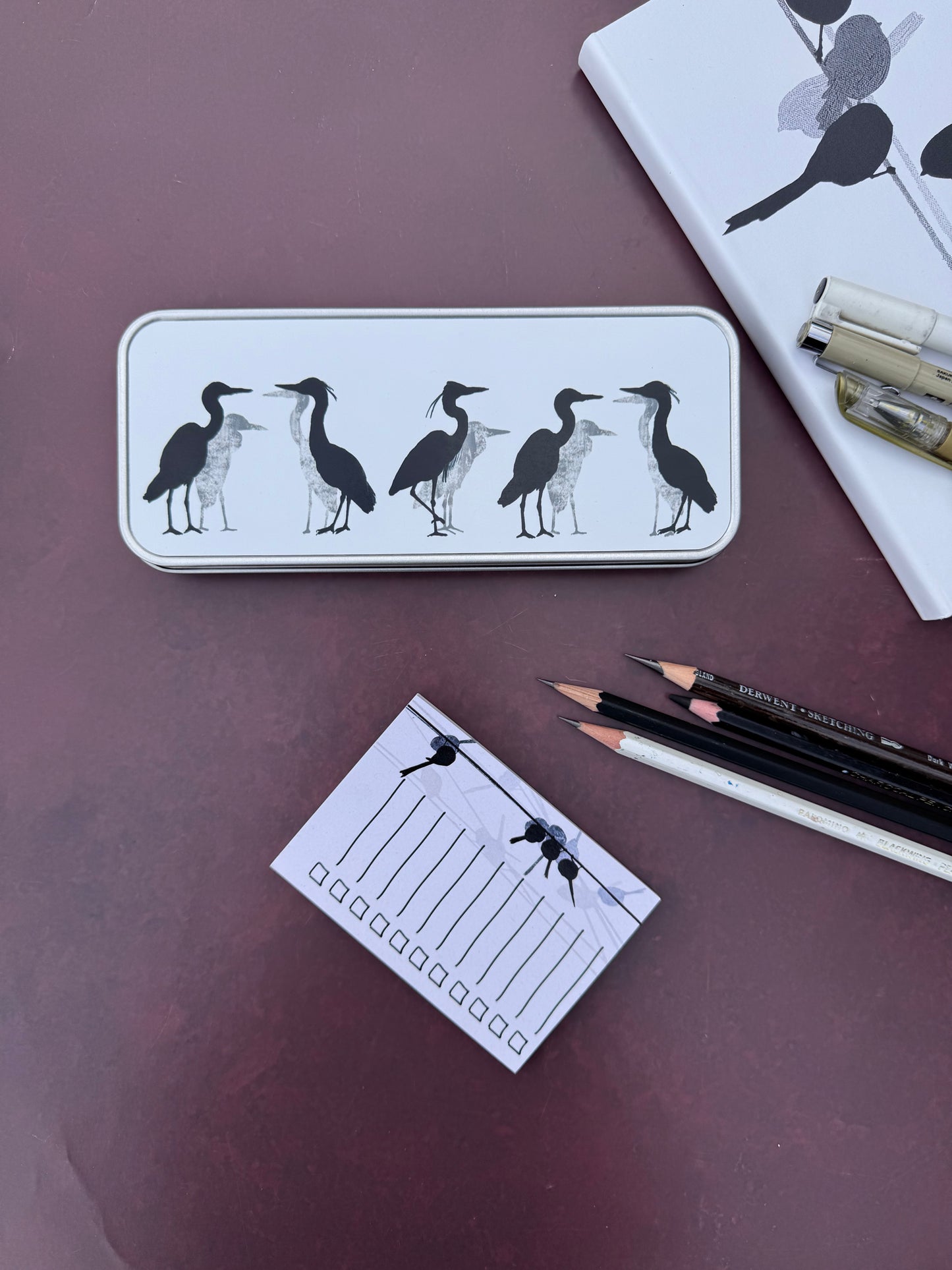 PENCIL TIN : Heron