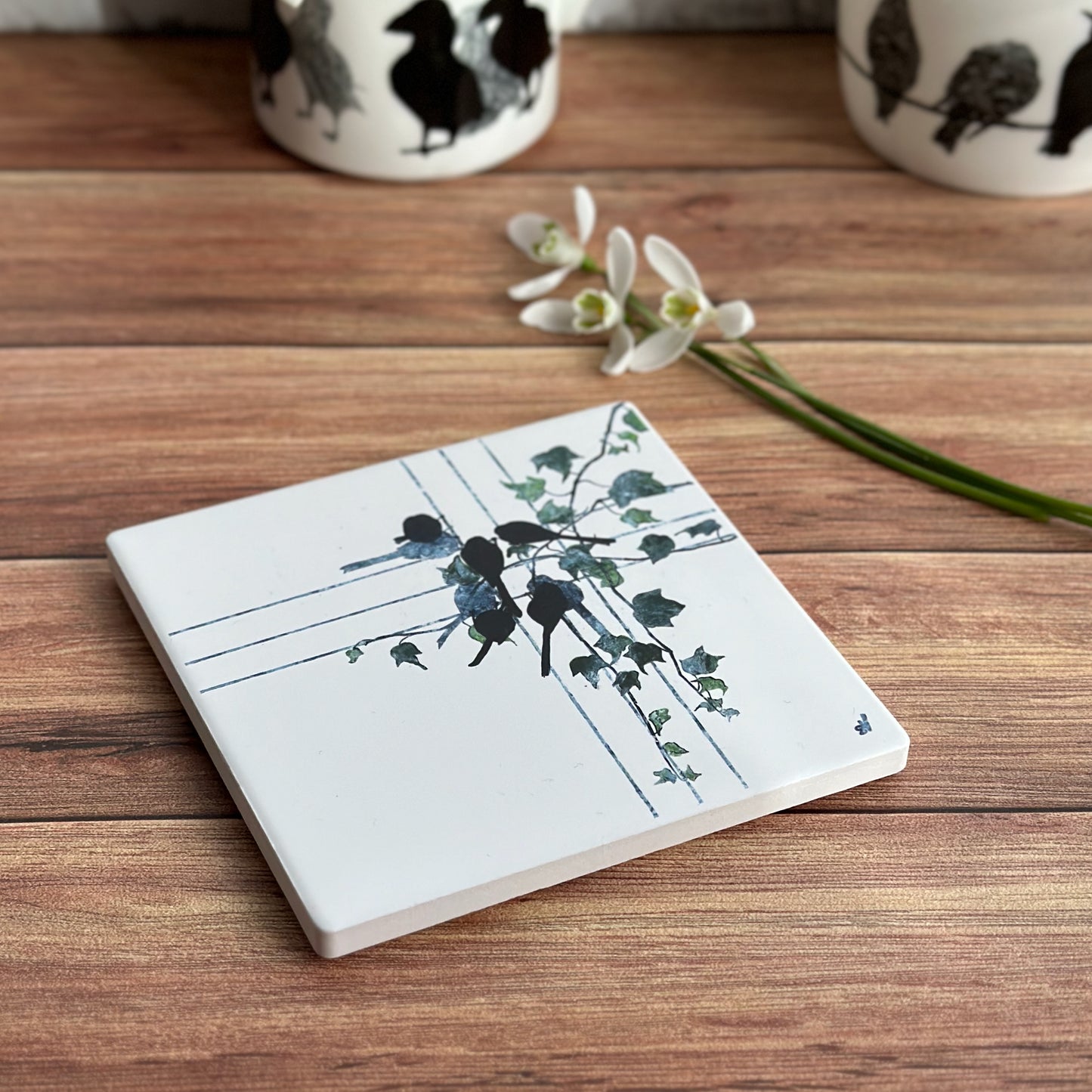 COASTER : long-tailed tit and ivy