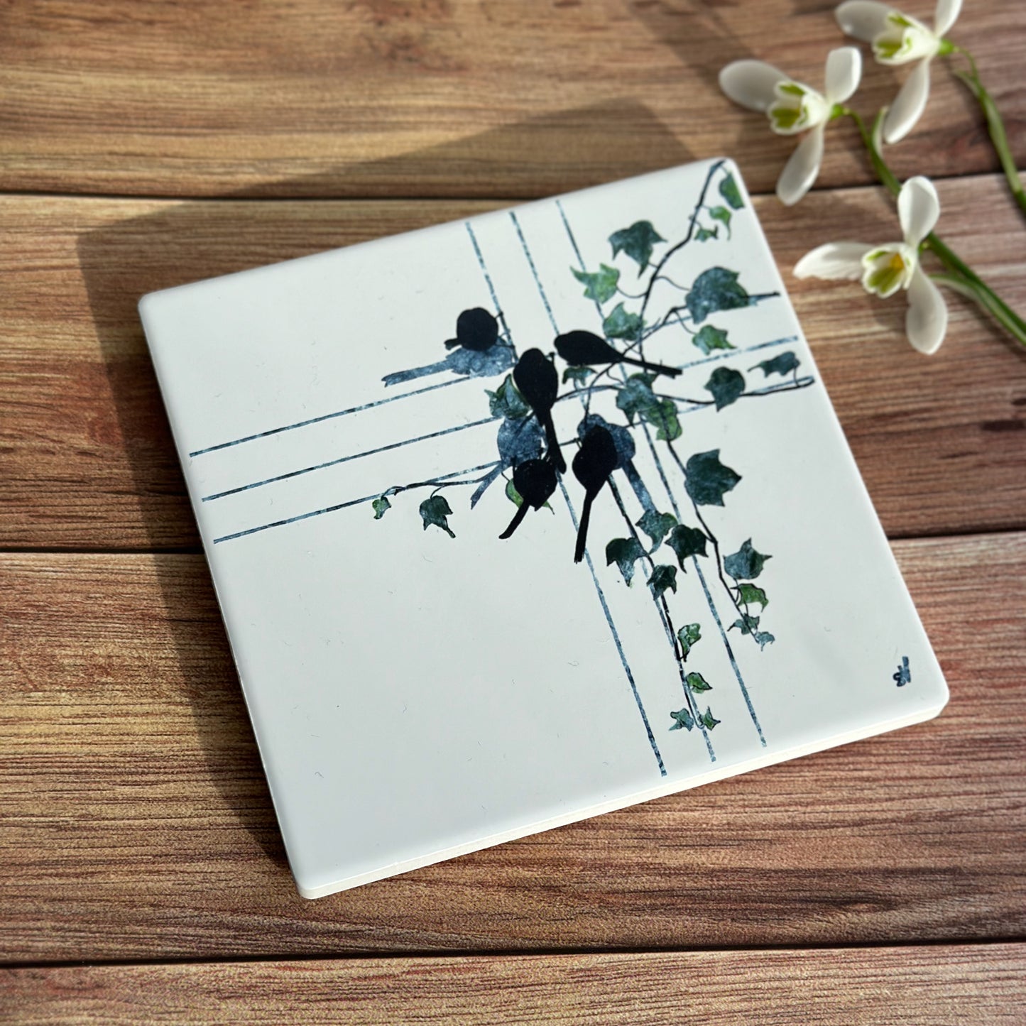 COASTER : long-tailed tit and ivy