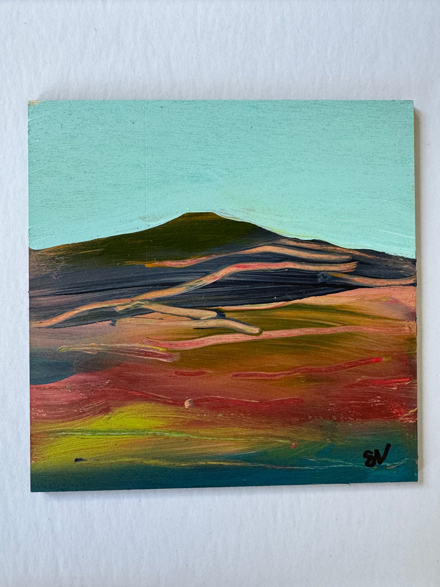 PAINTING: mini study - green hill