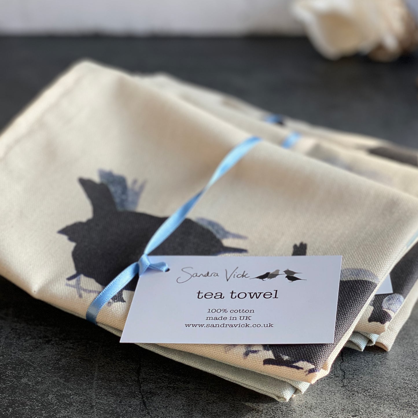 TEA TOWEL - WREN unbleached cotton