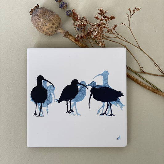 CERAMIC COASTER : curlews