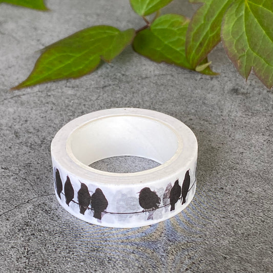 Washi tape - starlings on wire - 2 rolls