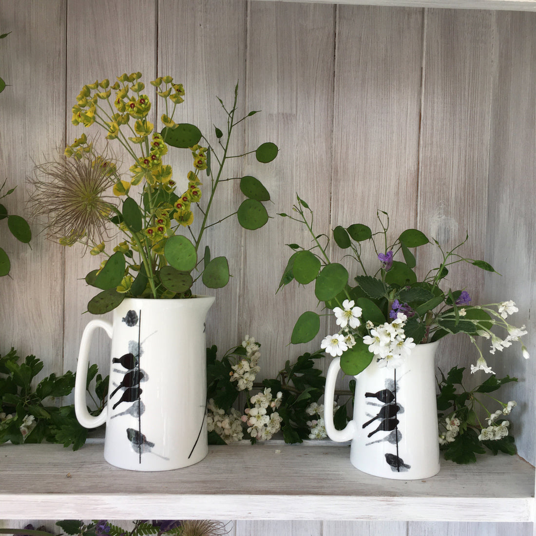 Jugs of flowers from my garden