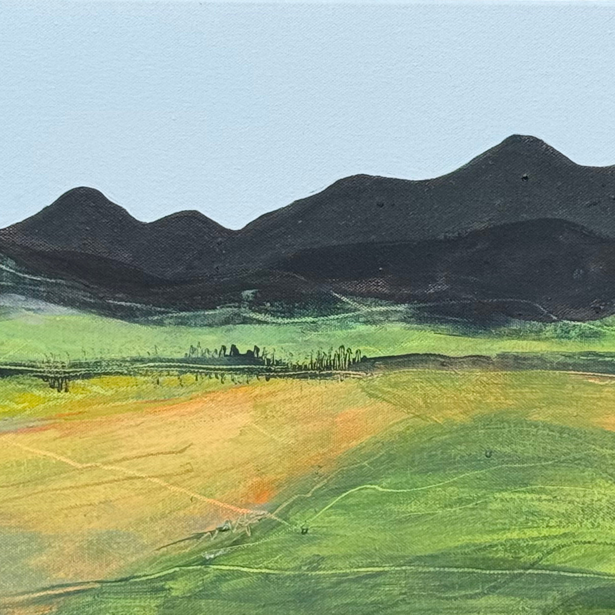 PAINTING: From the moss to the hills - the Pentlands from Auchecorth Moss