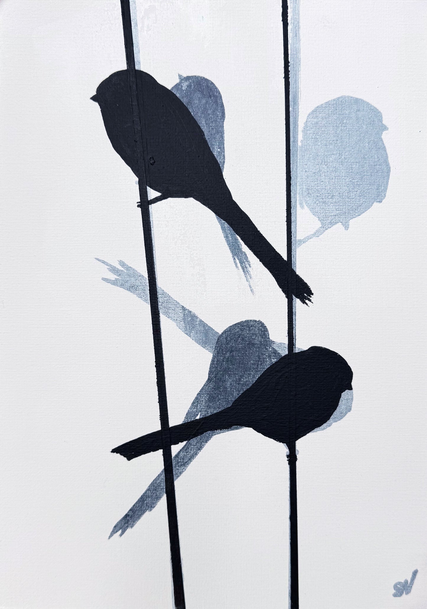 PAINTING: Long-tailed tits