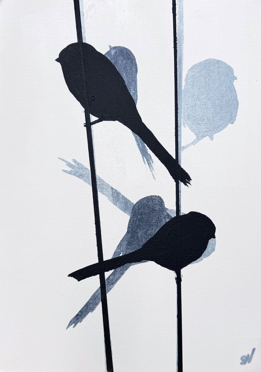 PAINTING: Long-tailed tits
