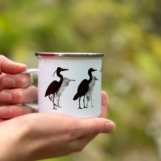 ENAMEL MUG: HERON