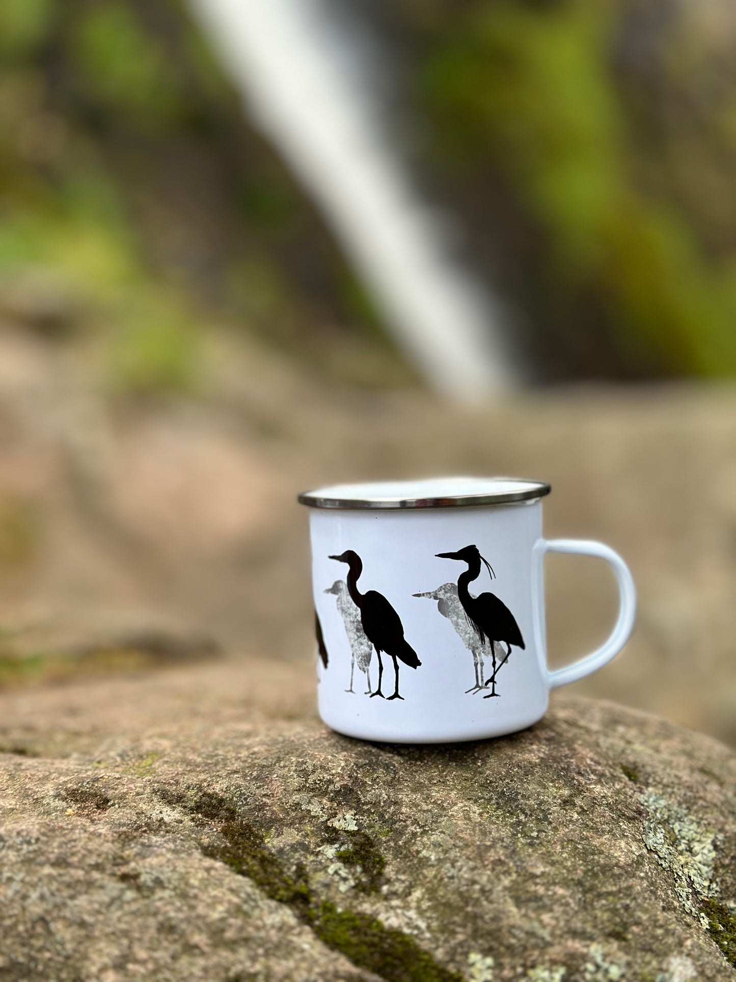 ENAMEL MUG: HERON