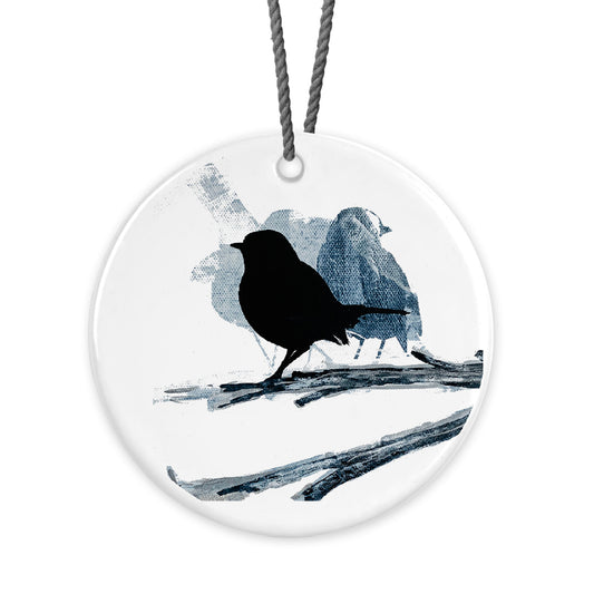 HANGING DECORATION: robin on branch
