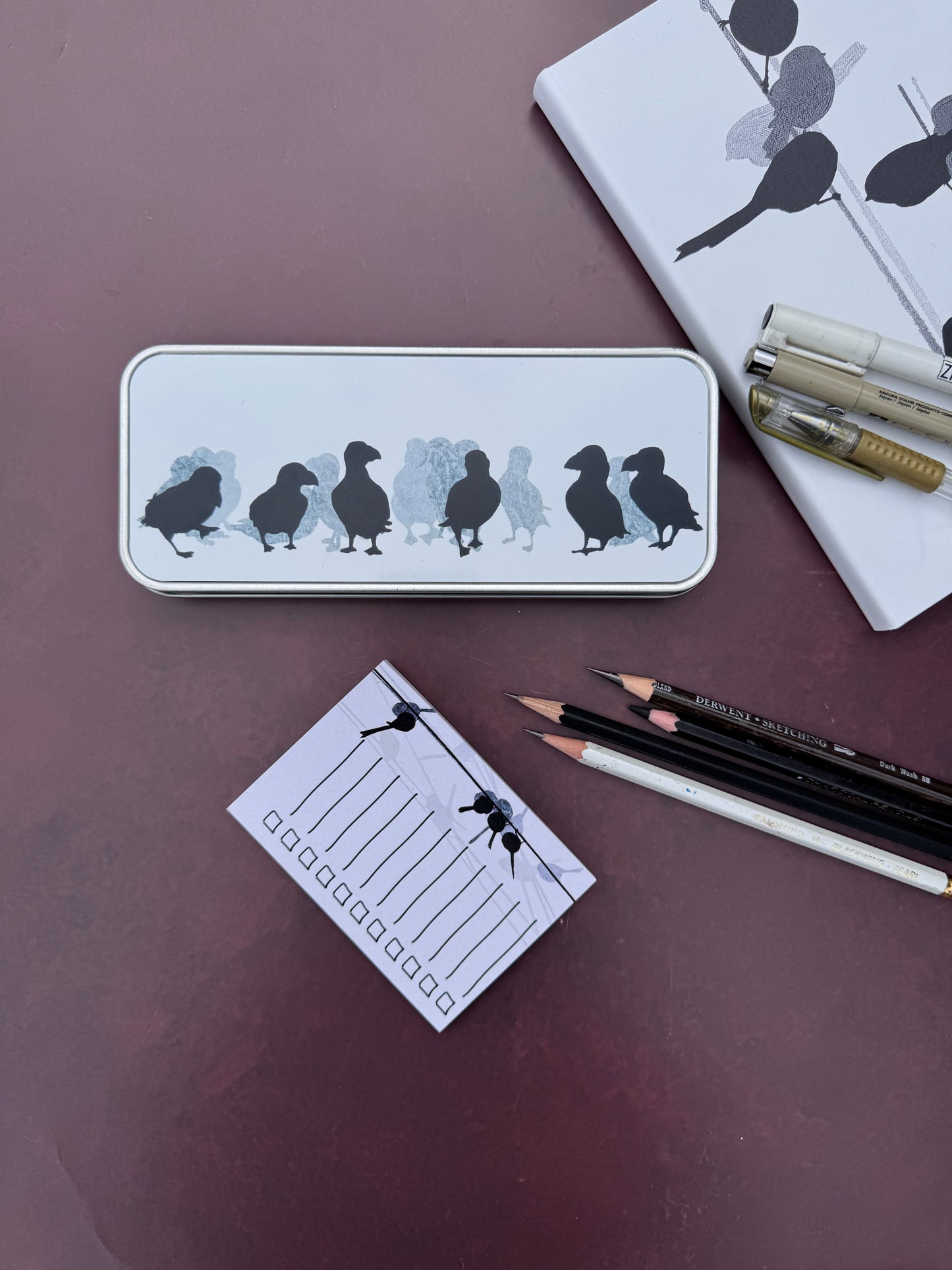 PENCIL TIN : puffins