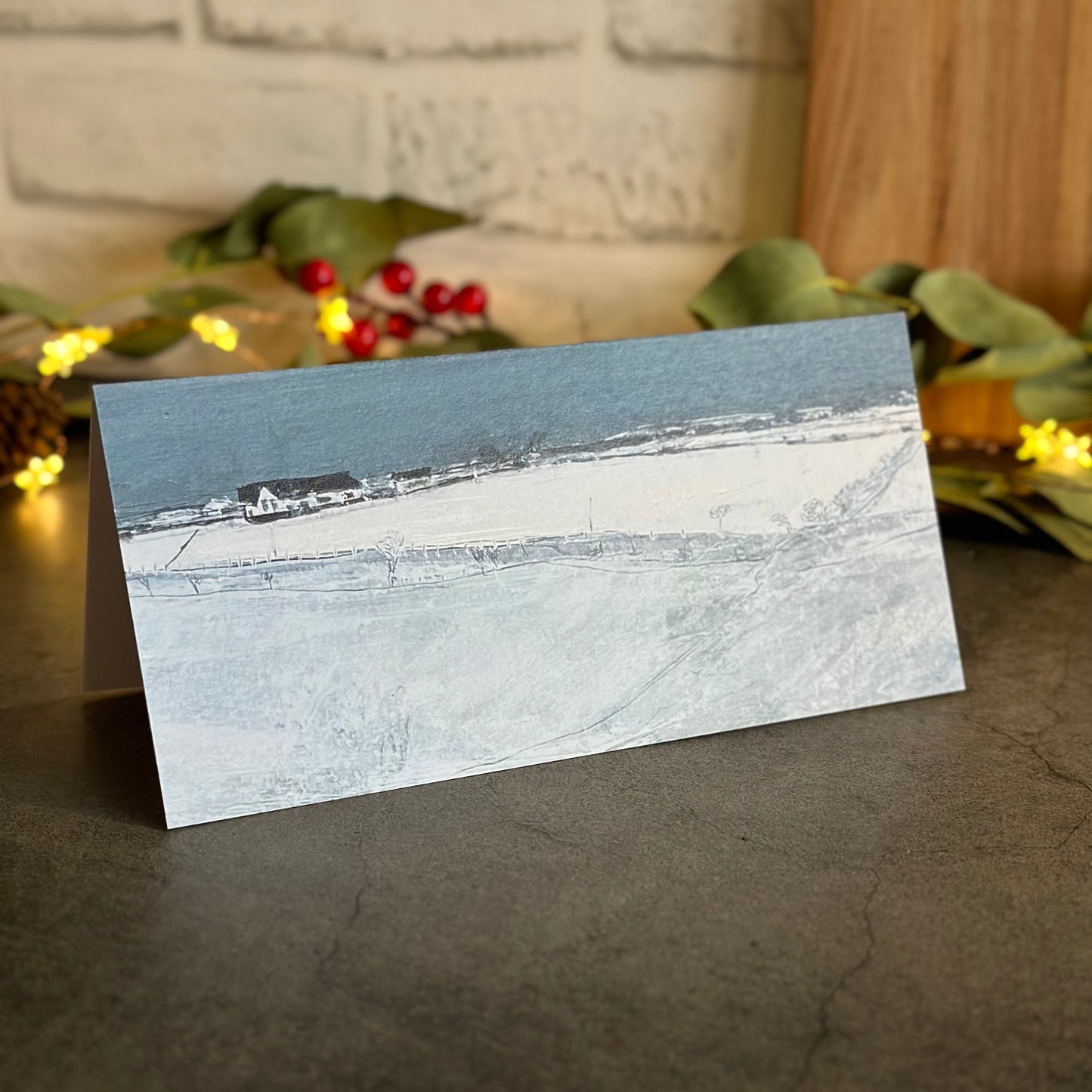 CARD: snowy fields