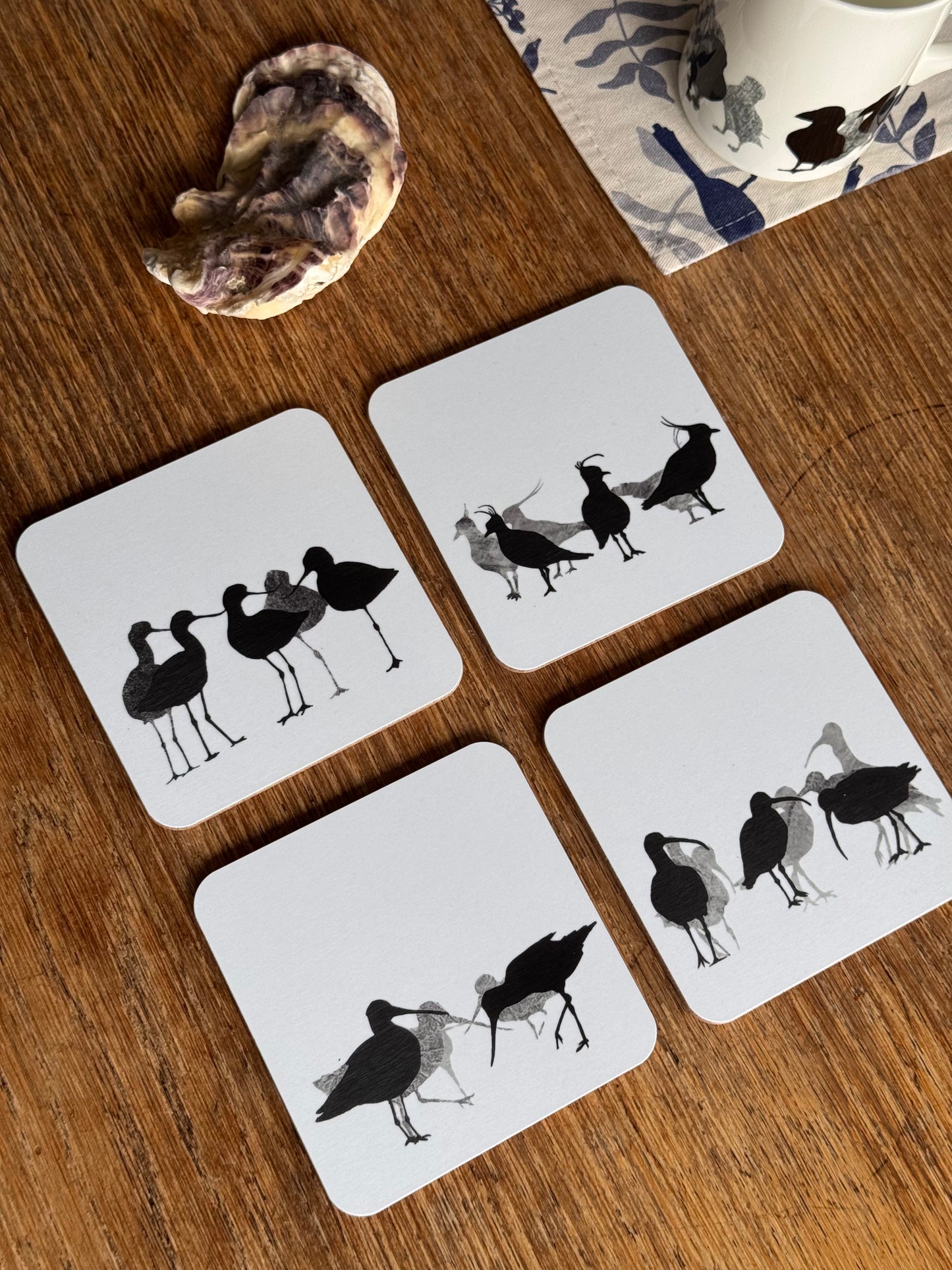 COASTER SET: coastal wader birds x 4