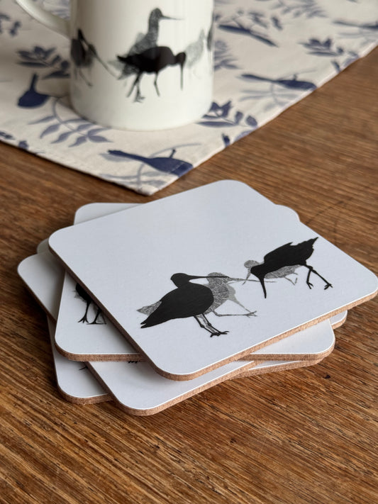 COASTER SET: coastal wader birds x 4