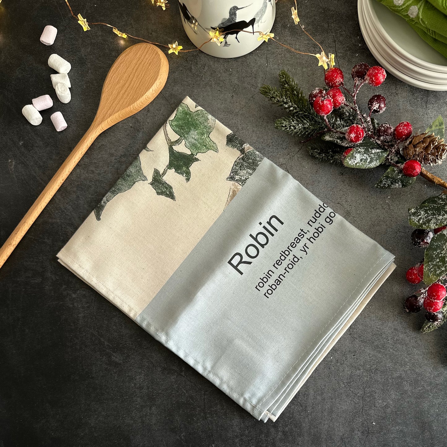 TEA TOWEL - ROBIN & IVY unbleached cotton