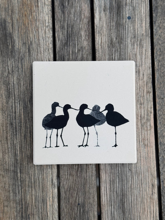 CERAMIC COASTER : avocet