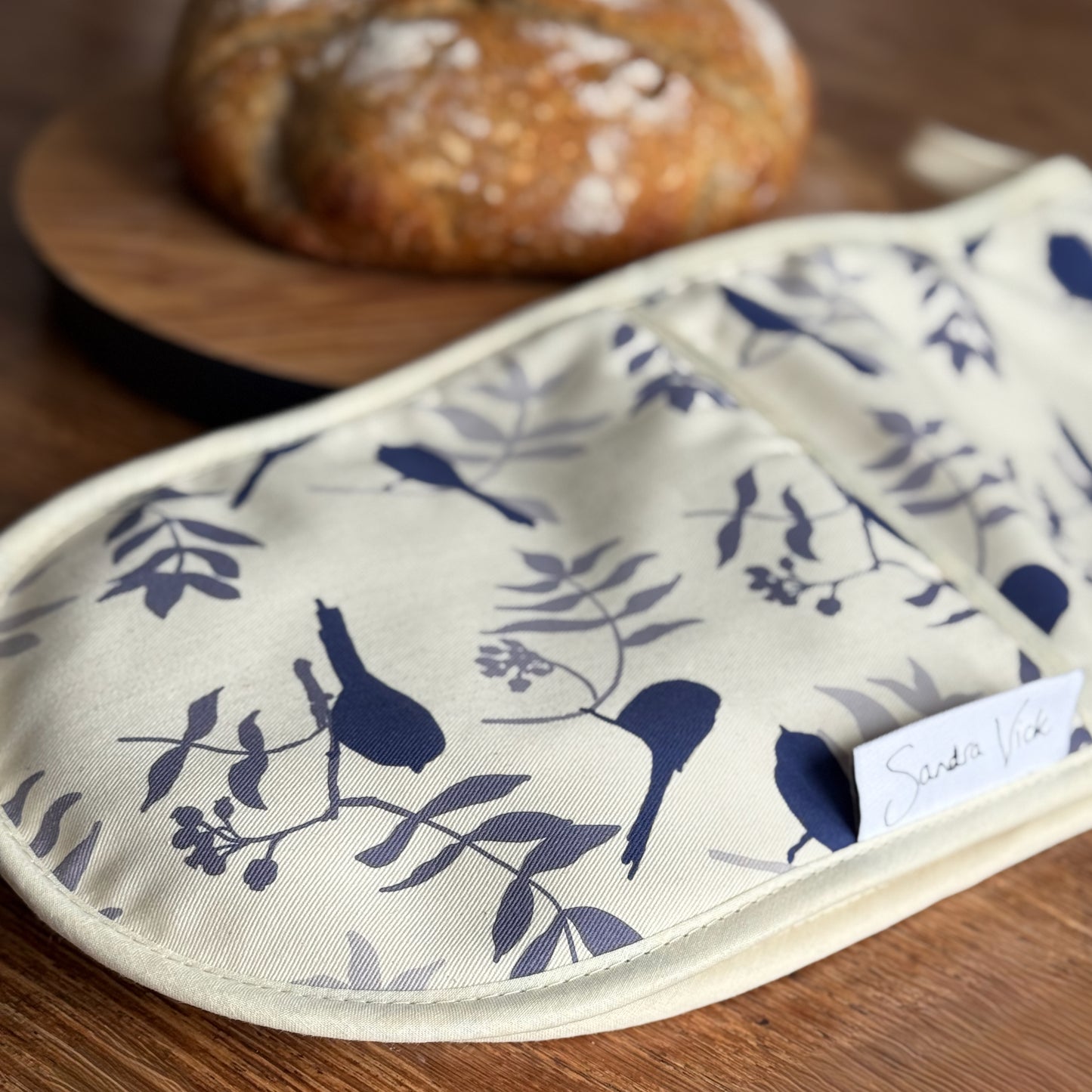 OVEN GLOVES: long-tailed tits design **NEW**