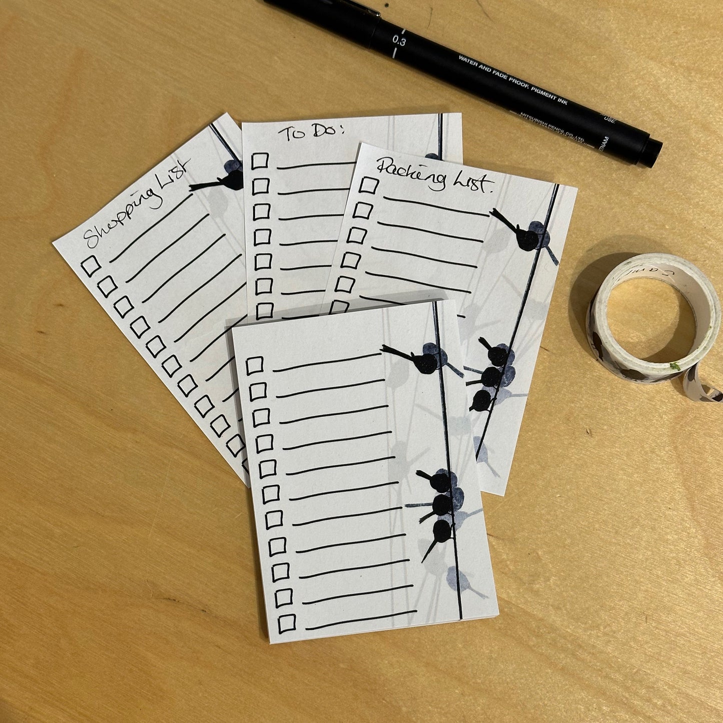 NOTEPAD: sticky notes - long-tailed tits - SECONDS