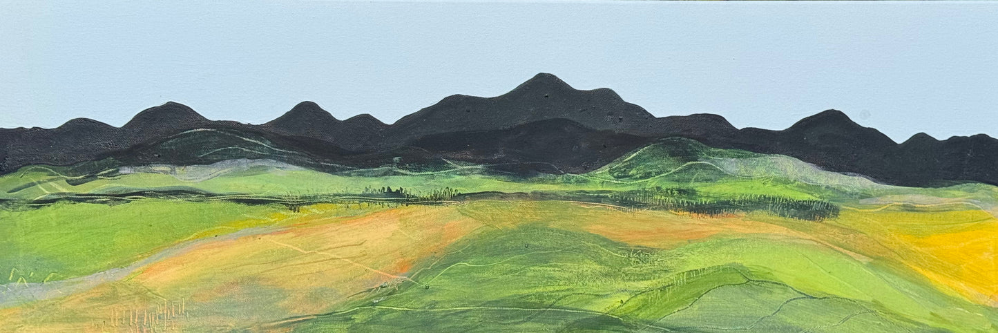 PAINTING: From the moss to the hills - the Pentlands from Auchecorth Moss