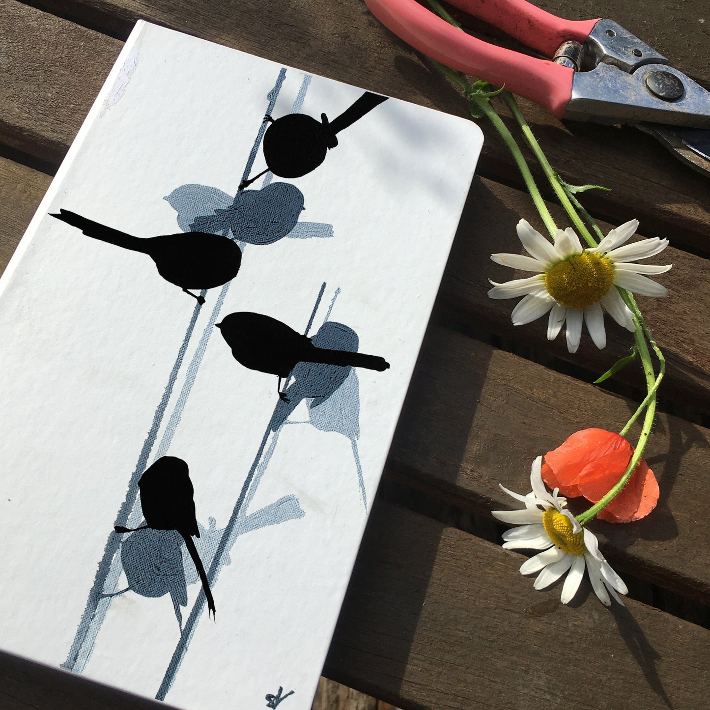 NOTEBOOK: Castelli moleskin with long-tailed tit design