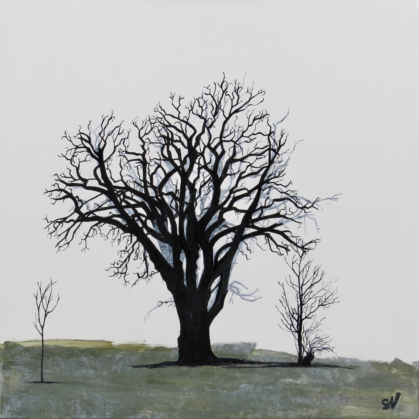 PAINTING: tree - generations come and go 60x60cm FRAMED
