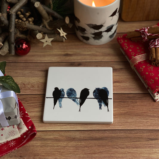CERAMIC COASTER : swallows